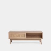 Mesa de centro en madera color natural y ratán natural | Xana System