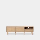 Mueble TV 160 en madera color natural y ratán natural | Xana System