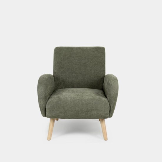 Sillón de lectura verde con pata natural | Xana System