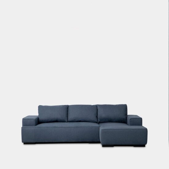 Sofá cama chaise longue derecha de 3 plazas azul | Xana System