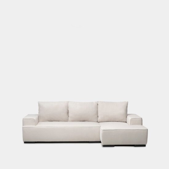 Sofá cama chaise longue derecha de 3 plazas beige | Xana System