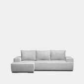 Sofá cama chaise longue izquierda de 3 plazas gris | Xana System