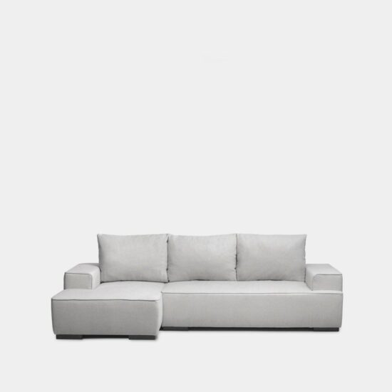 Sofá cama chaise longue izquierda de 3 plazas gris | Xana System