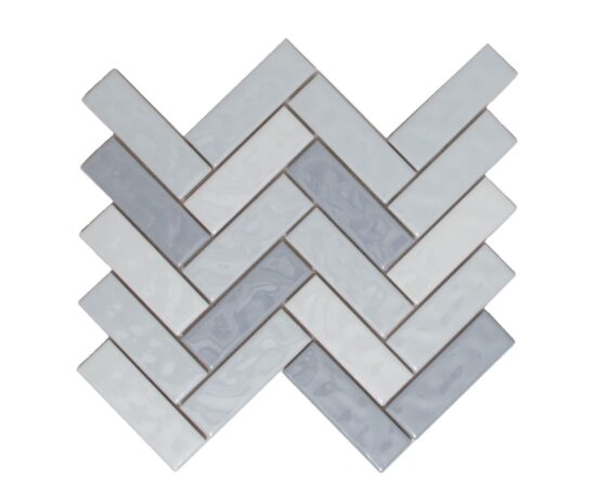 White Body Ceramic Sylvan Mist Herringbone | Xana System