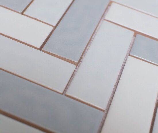 White Body Ceramic Sylvan Mist Herringbone | Xana System