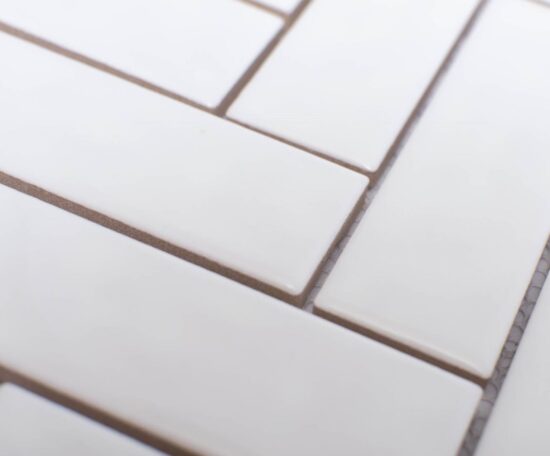 White Body Ceramic White Dove Herringbone