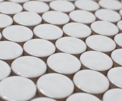 White Body Ceramic White Dove Penny Rounds
