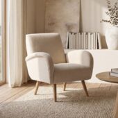Sillón de lectura beige con pata natural | Xana System