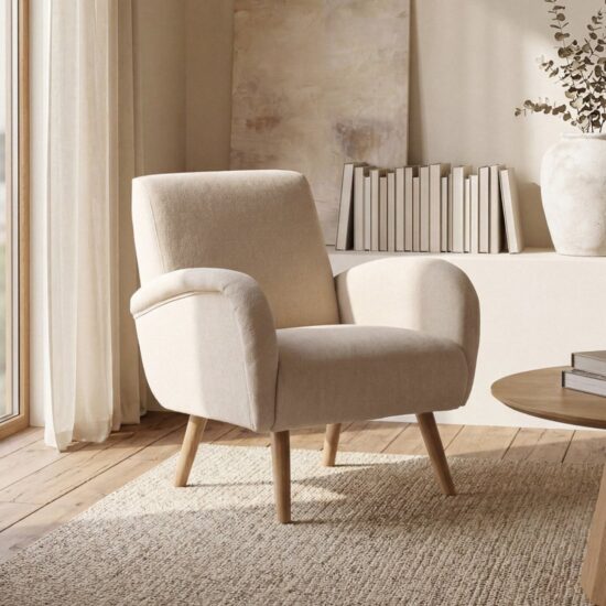 Sillón de lectura beige con pata natural | Xana System