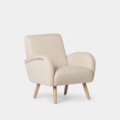 Sillón de lectura beige con pata natural | Xana System