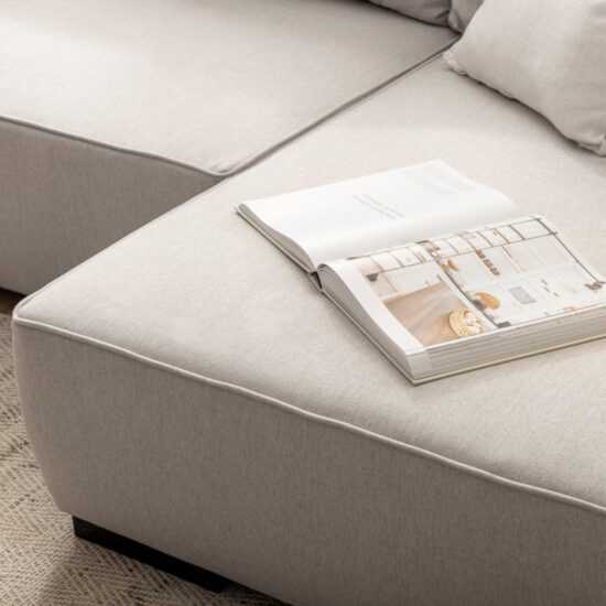 Sofá cama chaise longue derecha de 3 plazas gris | Xana System