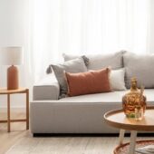 Sofá cama chaise longue derecha de 3 plazas gris | Xana System