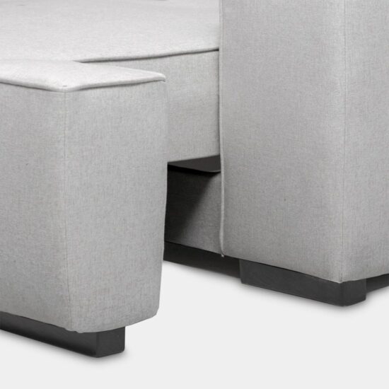 Sofá cama chaise longue derecha de 3 plazas gris | Xana System