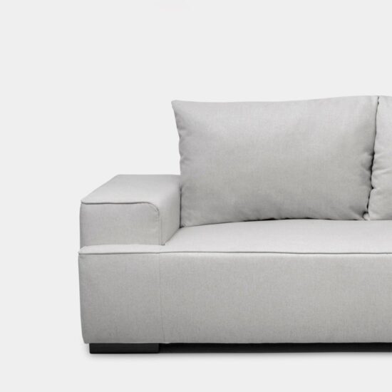Sofá cama chaise longue derecha de 3 plazas gris | Xana System