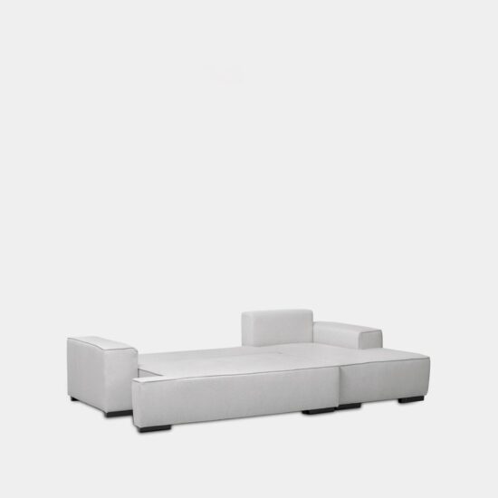 Sofá cama chaise longue derecha de 3 plazas gris | Xana System