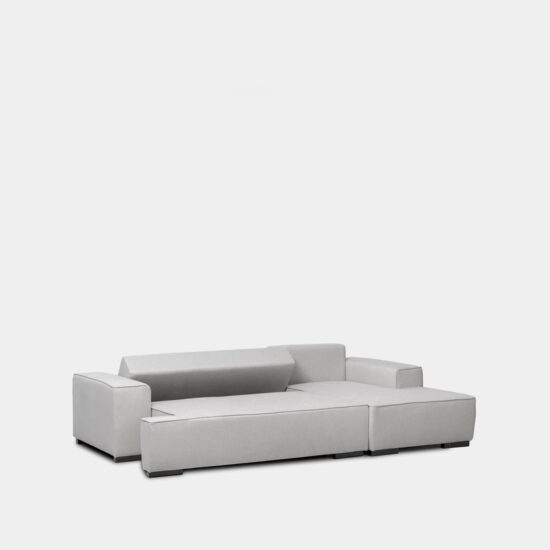 Sofá cama chaise longue derecha de 3 plazas gris | Xana System