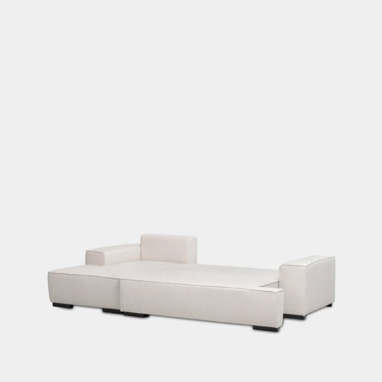 Sofá cama chaise longue izquierda de 3 plazas beige | Xana System