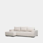 Sofá cama chaise longue izquierda de 3 plazas beige | Xana System