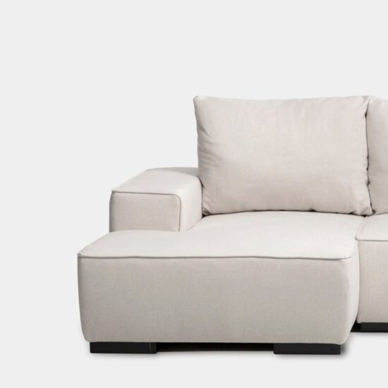 Sofá cama chaise longue izquierda de 3 plazas beige | Xana System