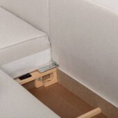 Sofá cama chaise longue izquierda de 3 plazas beige | Xana System