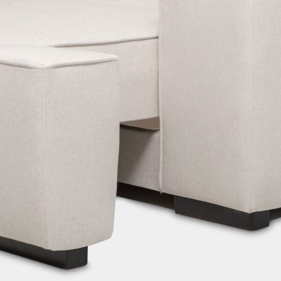 Sofá cama chaise longue izquierda de 3 plazas beige | Xana System