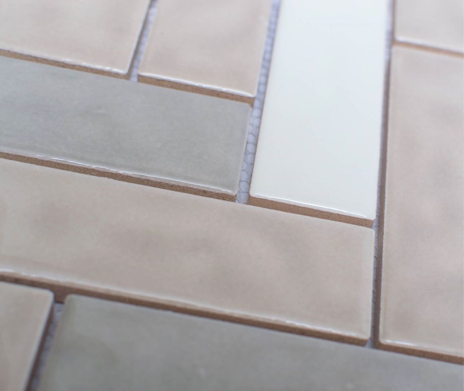 White Body Ceramic Royal Flax Herringbone