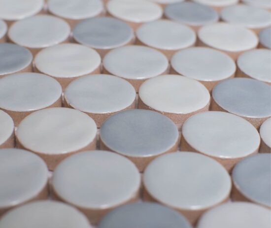 White Body Ceramic Sylvan Mist Penny Rounds | Xana System