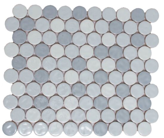 White Body Ceramic Sylvan Mist Penny Rounds | Xana System